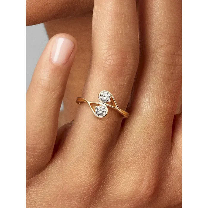 Pandora Infinite 14k Gold Double Lab-grown Diamond Ring - Image 2