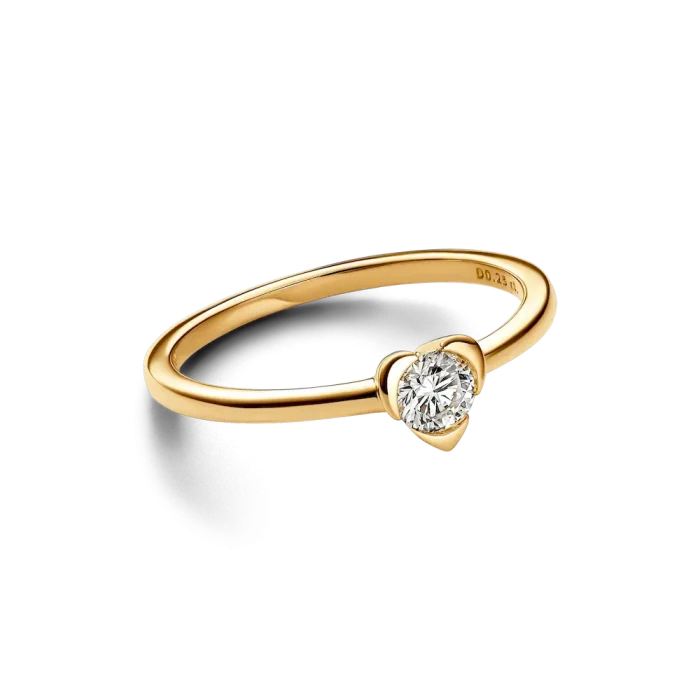 Pandora Talisman 14k Gold Lab-grown Diamond Heart Ring - Image 2