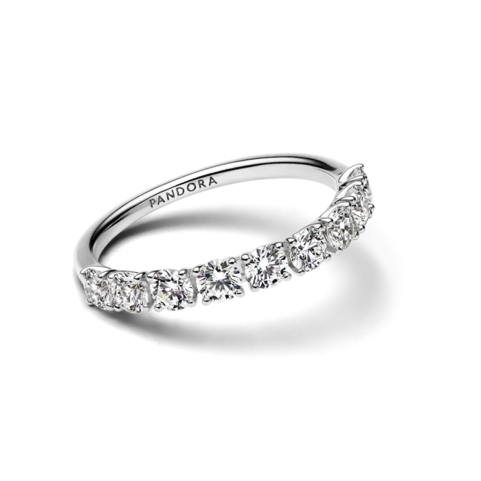 Pandora Era 14k White Gold Lab-grown Diamond Half Eternity Band Ring - Image 4
