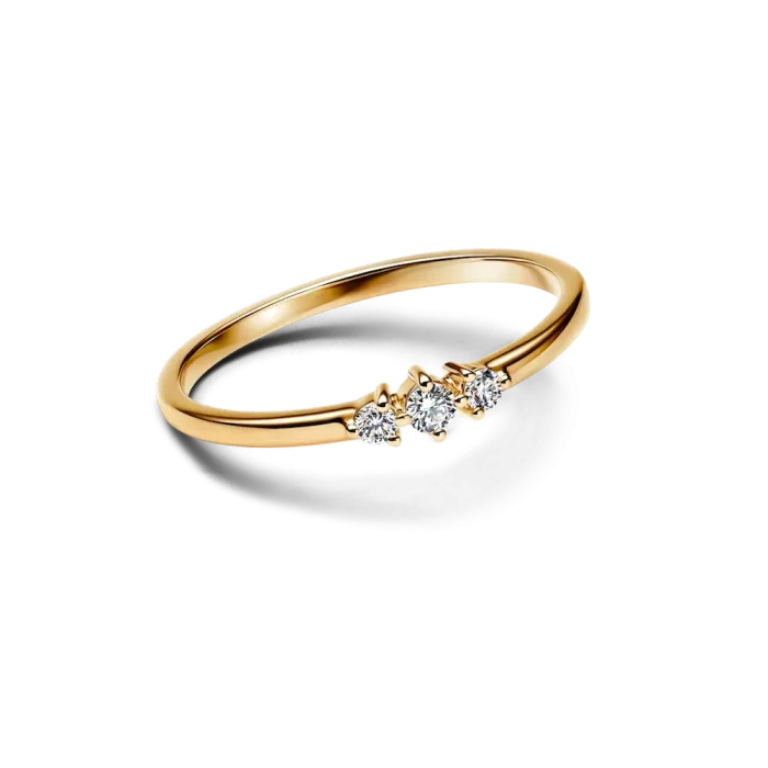 Pandora Era 14k Gold Lab-grown Diamond Triple Stone Ring - Image 5