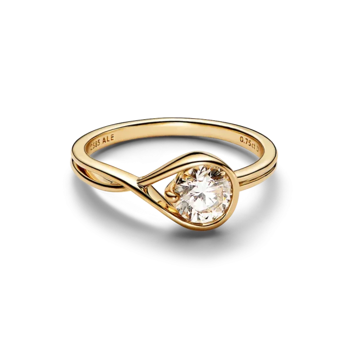 FINAL SALE - Pandora Infinite 14k Gold Lab-grown Diamond Ring - Image 5