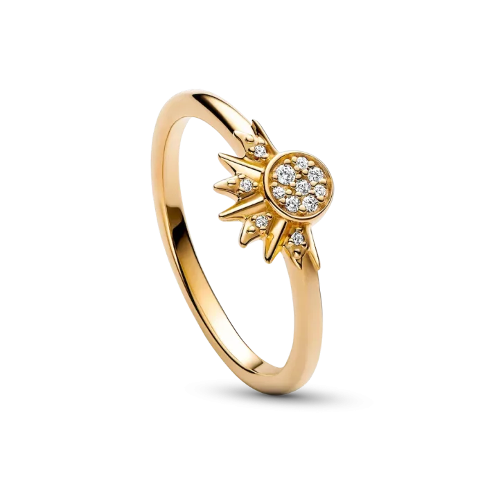 Celestial Sparkling Sun and Moon Ring Set - Image 8