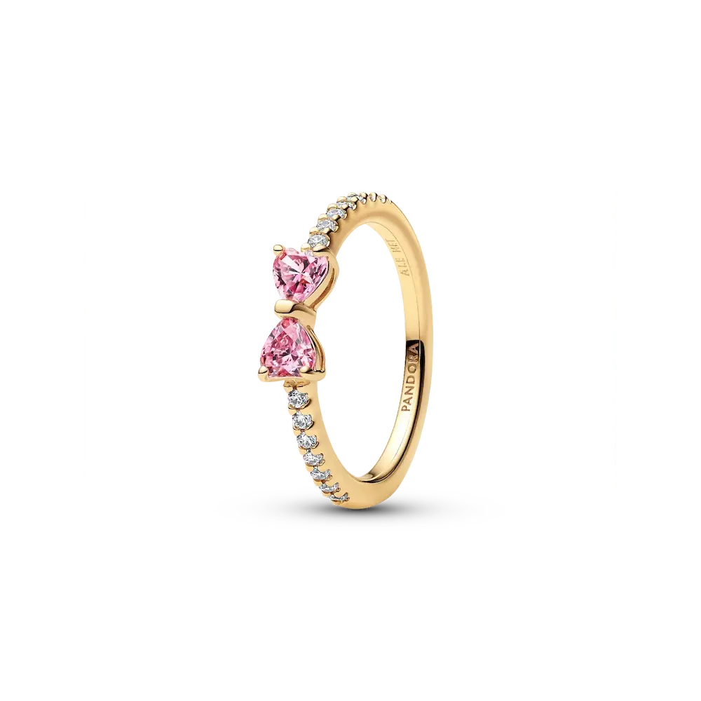 Sparkling Pink Bow Ring