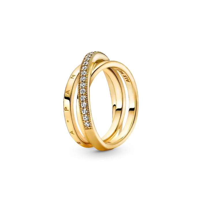 Crossover Pavé Triple Band Ring - Image 2