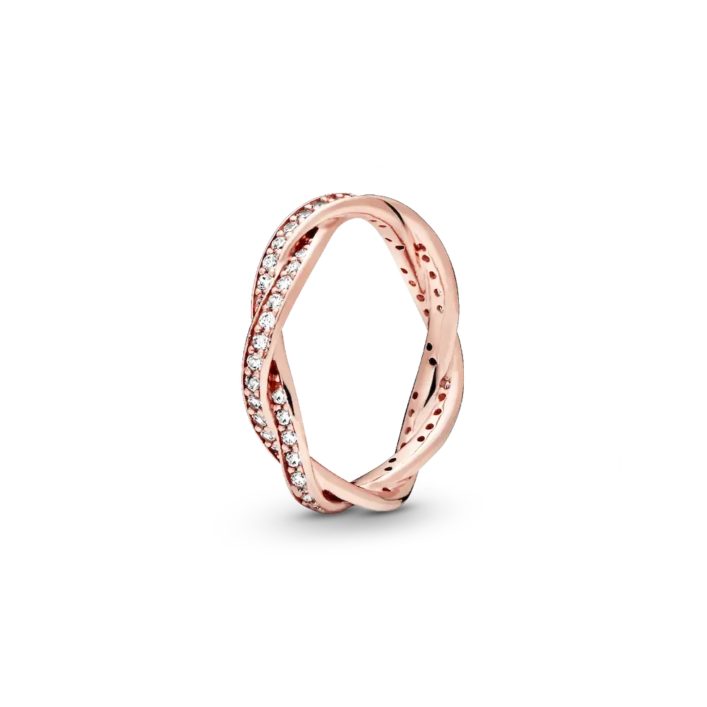 Sparkling Twisted Lines Ring