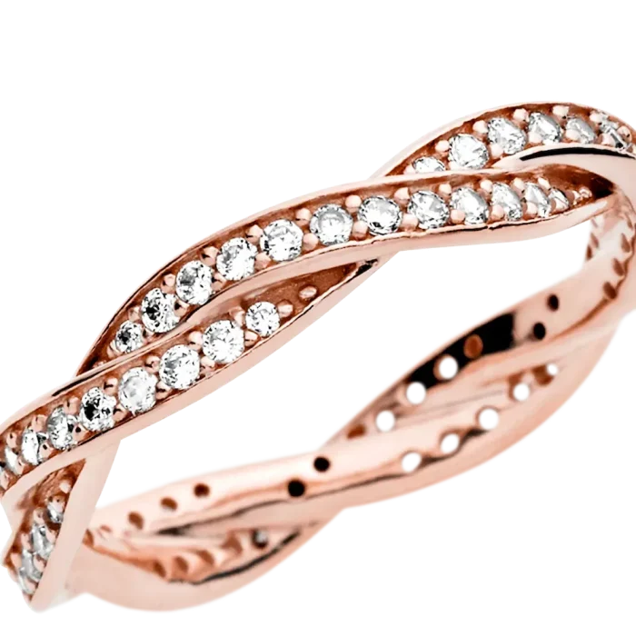 Sparkling Twisted Lines Ring - Image 5