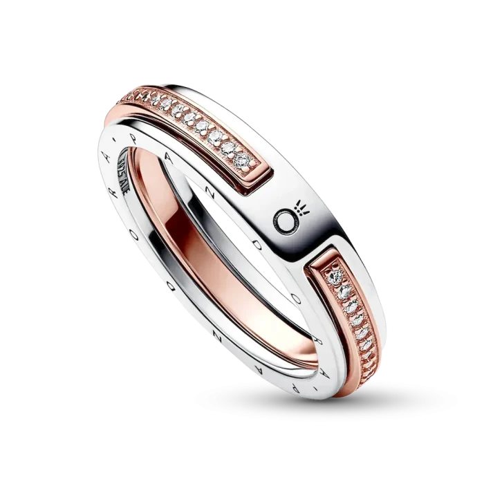 Pandora Signature Two-tone Logo & Pavé Ring - Image 3