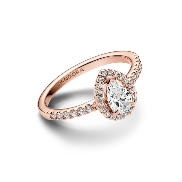 Sparkling Pear Halo Ring - Image 4