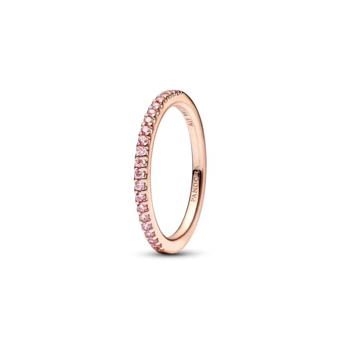 Pink Sparkling Elevated Heart Ring Set - Image 2