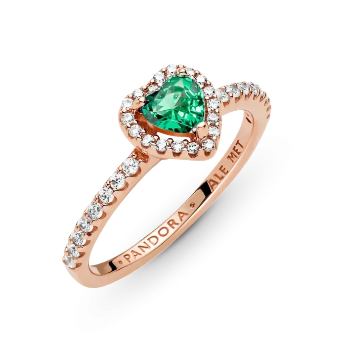 Sparkling Elevated Heart Ring - Image 6