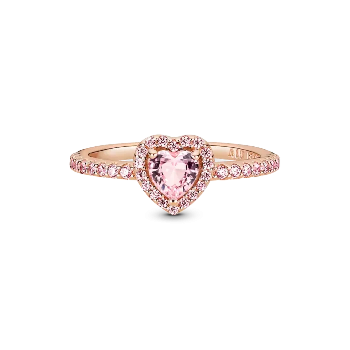 Sparkling Pink Heart Wishbone Ring Set - Image 12