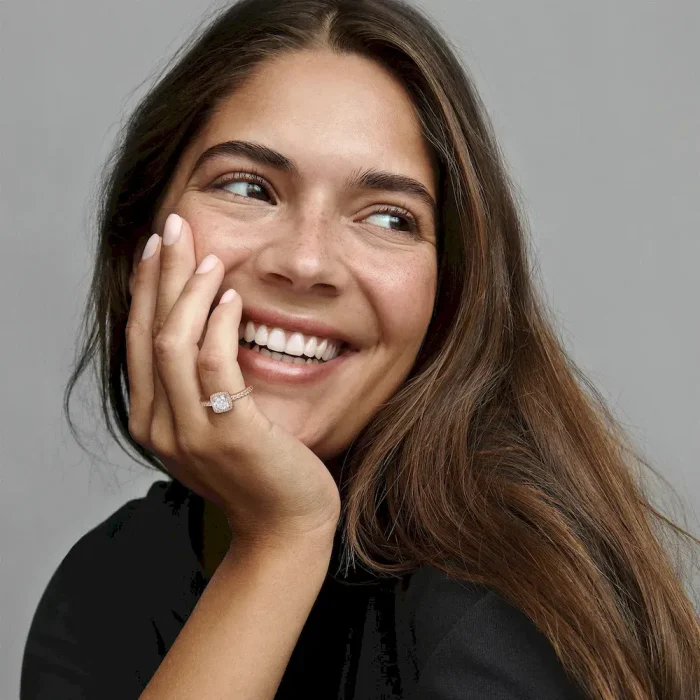 Square Sparkle Halo Ring - Image 3