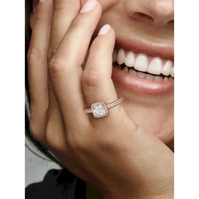 Square Sparkle Halo Ring - Image 2