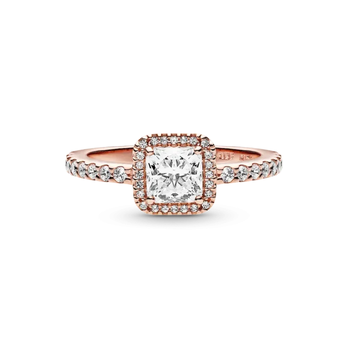 Square Sparkle Halo Ring - Image 5