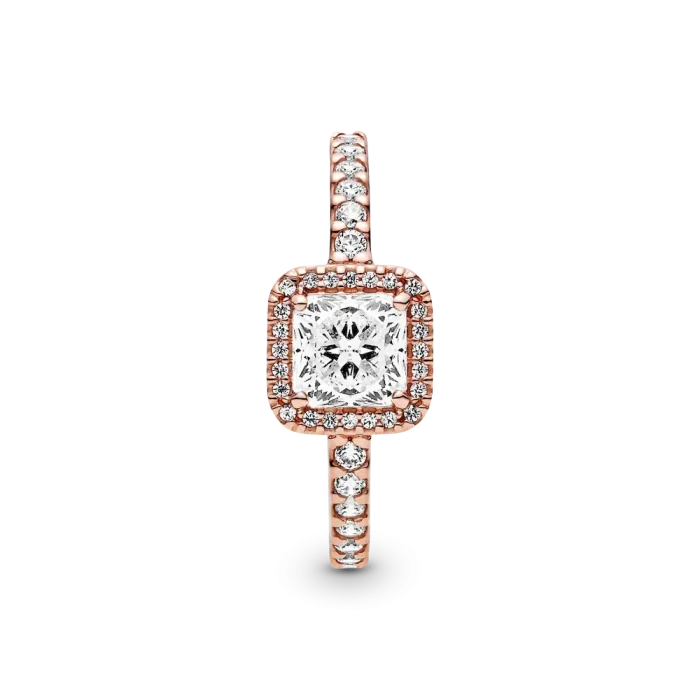 Square Sparkle Halo Ring - Image 6