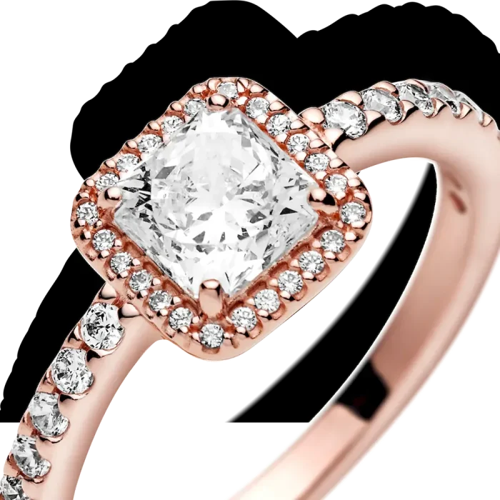 Square Sparkle Halo Ring - Image 4