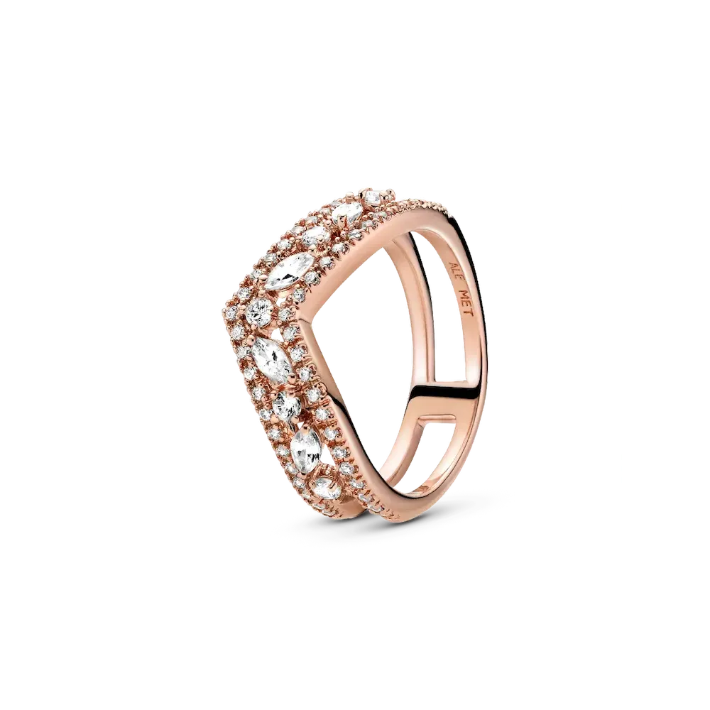 FINAL SALE - Sparkling Marquise Double Wishbone Ring