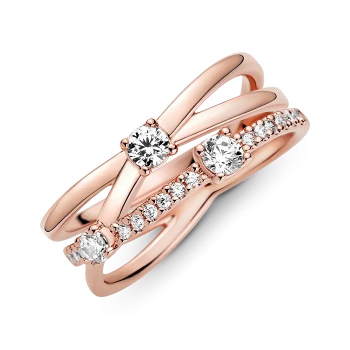 FINAL SALE - Sparkling Triple Band Ring - Image 6