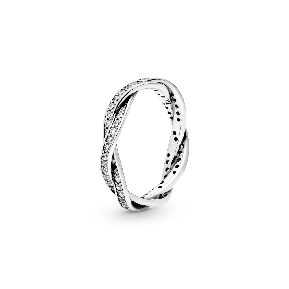 Sparkling Twisted Lines Ring