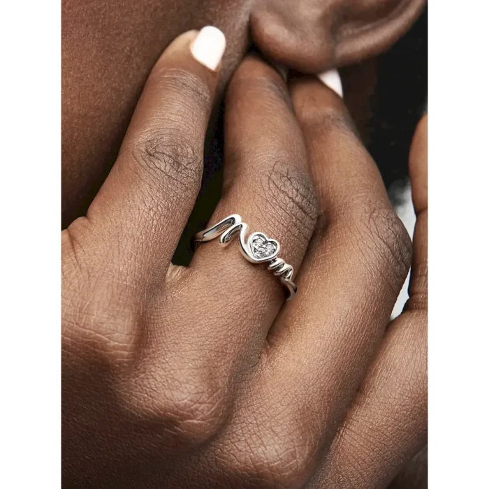 Mom Pavé Heart Ring - Image 2