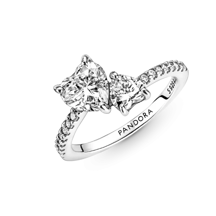 Double Heart Sparkling Ring - Image 6