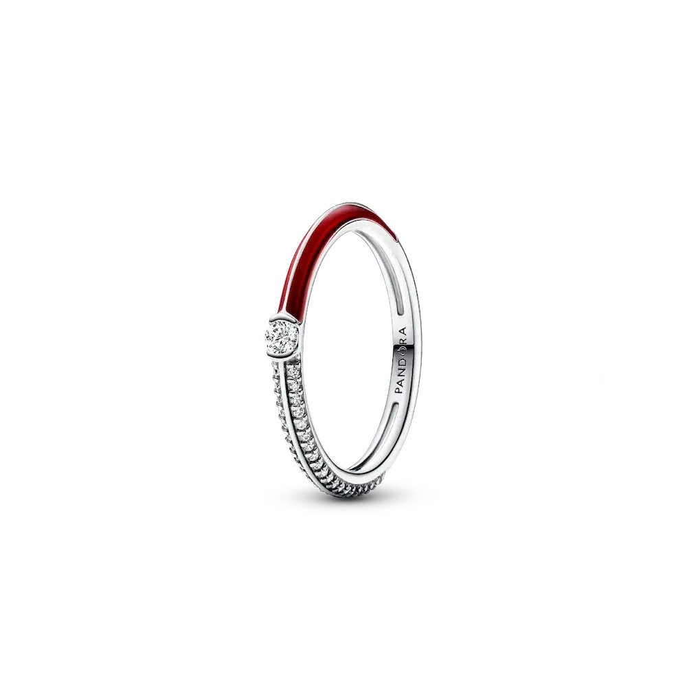 Pandora ME Pavé & Red Dual Ring
