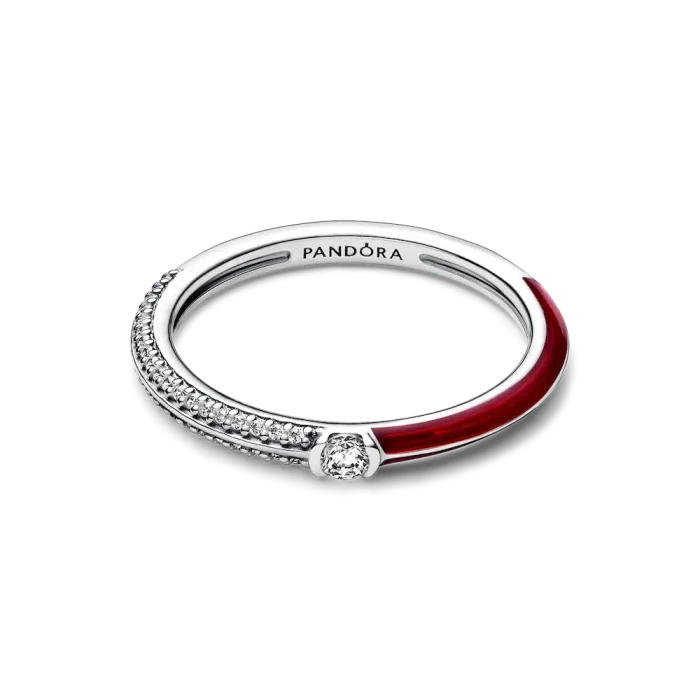 Pandora ME Pavé & Red Dual Ring - Image 5