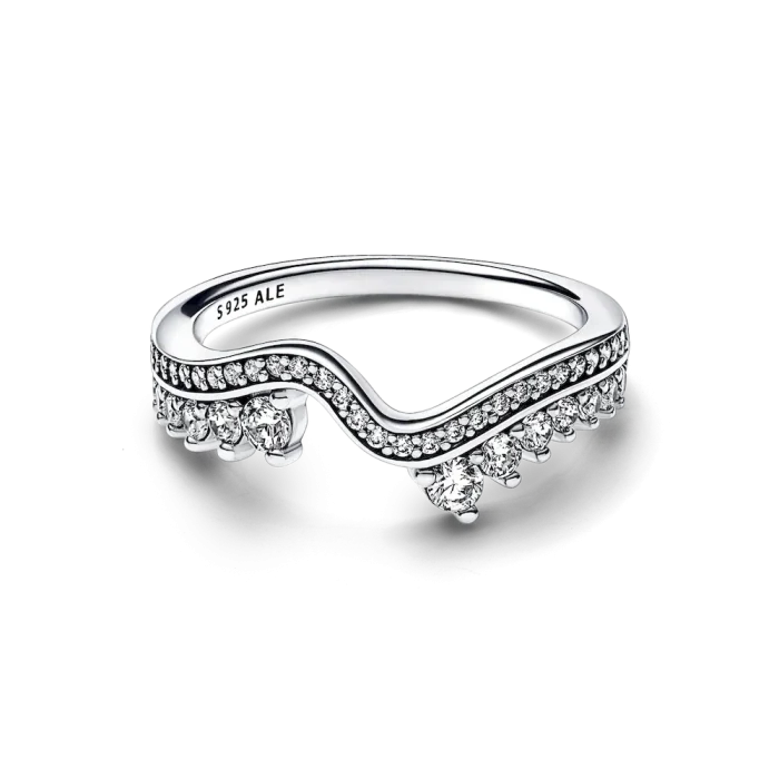 FINAL SALE - Sparkling Asymmetric Wave Ring - Image 5
