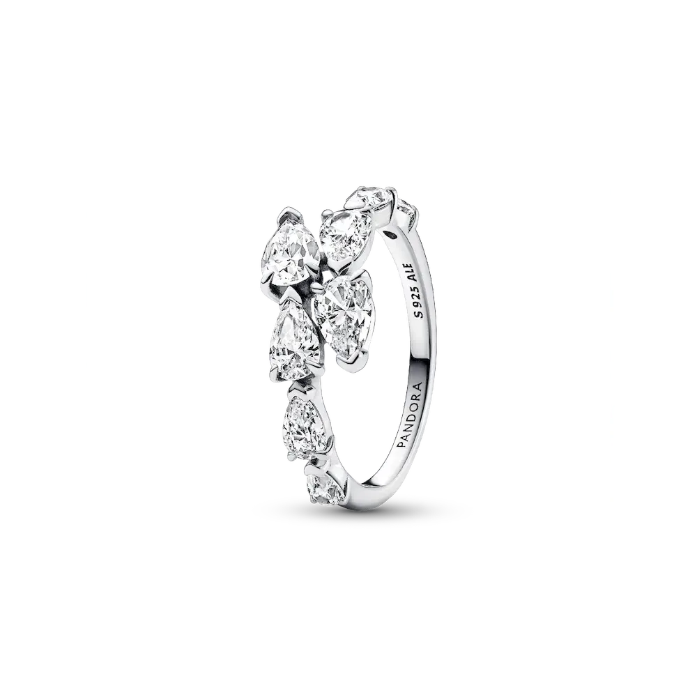 Sparkling Overlapping Band Ring