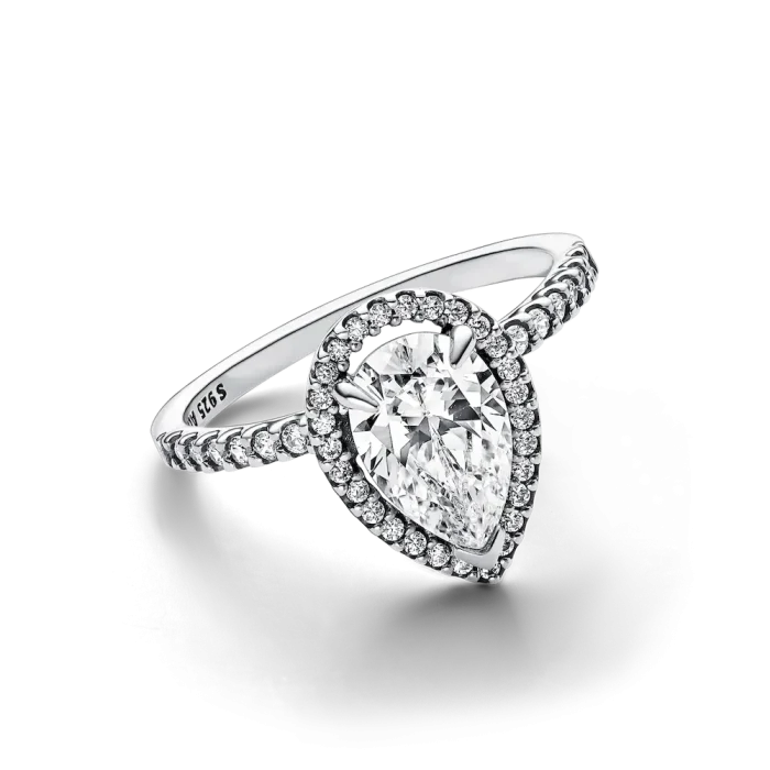 Sparkling Pear Halo Ring - Image 4