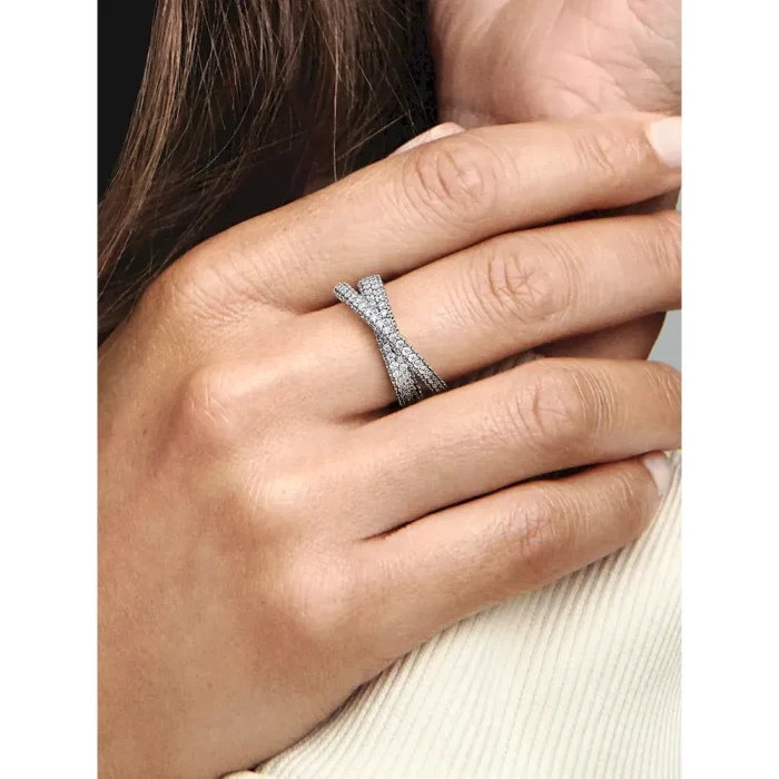 Pandora Timeless Pavé Crossover Dual Band Ring - Image 2
