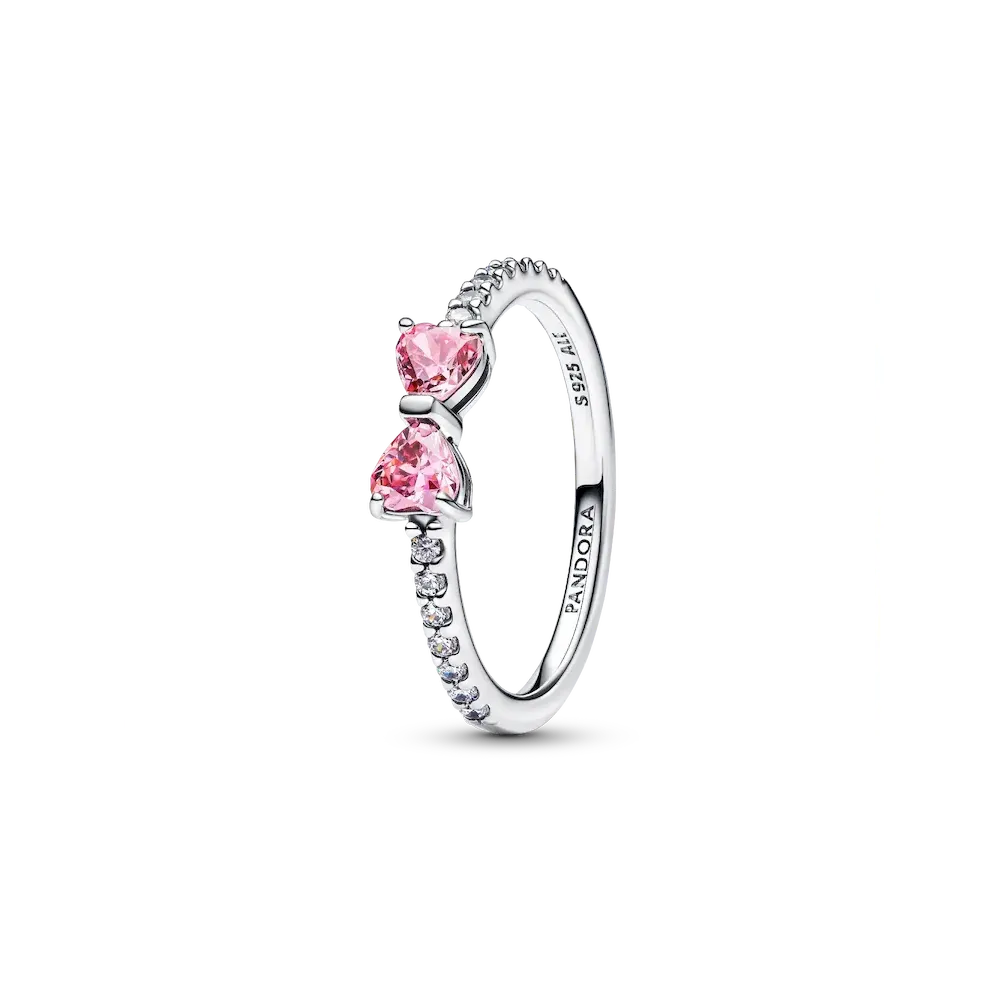 Sparkling Pink Bow Ring