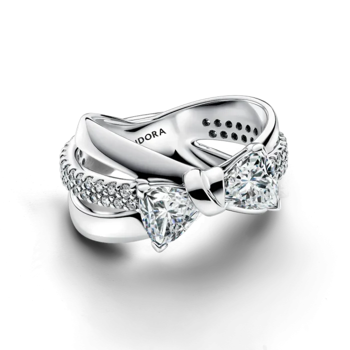 Sparkling Bow Crossover Ring - Image 5