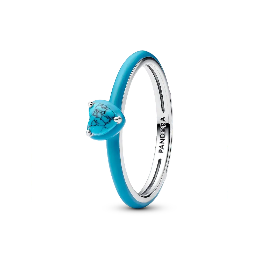 Turquoise-colored Heart Stone Ring