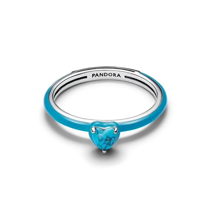 Turquoise-colored Heart Stone Ring - Image 4
