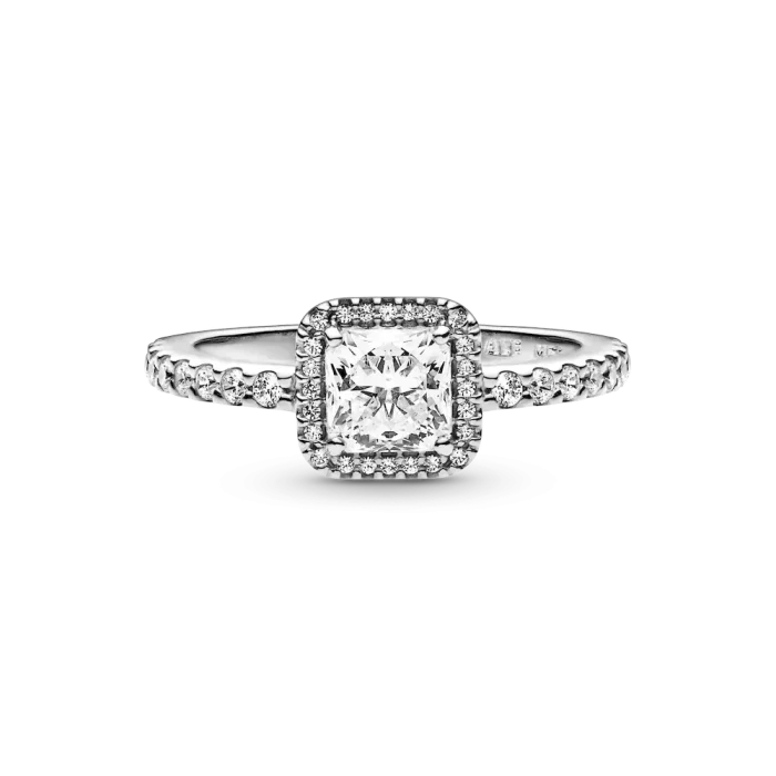 Square Sparkle Halo Ring - Image 6