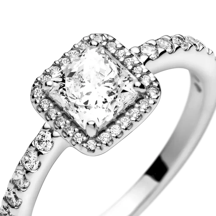 Square Sparkle Halo Ring - Image 8