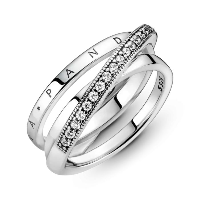 Crossover Pavé Triple Band Ring - Image 3