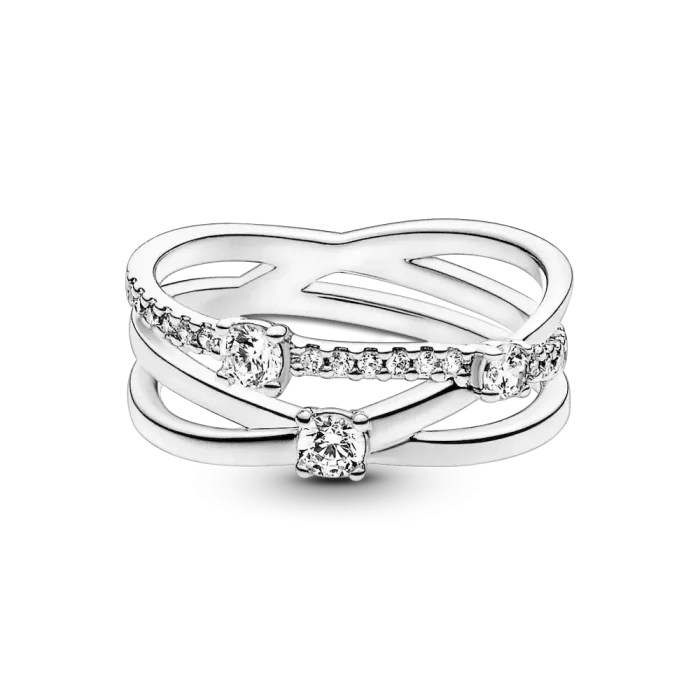 FINAL SALE - Sparkling Triple Band Ring - Image 4