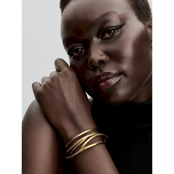 Organically Shaped Wired Open Bangle - Image 4