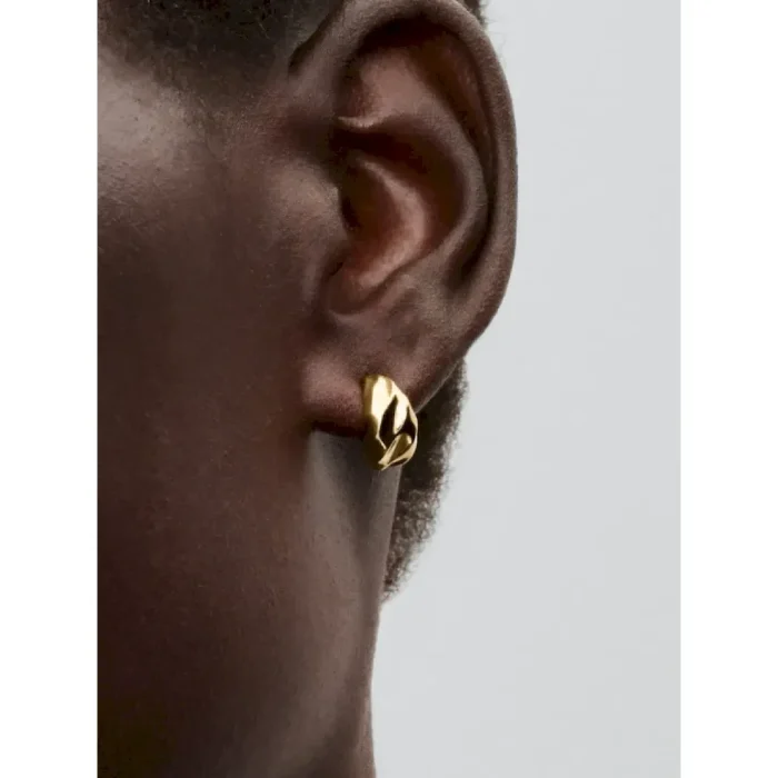 Rippled Open Hoop Earrings - Image 2