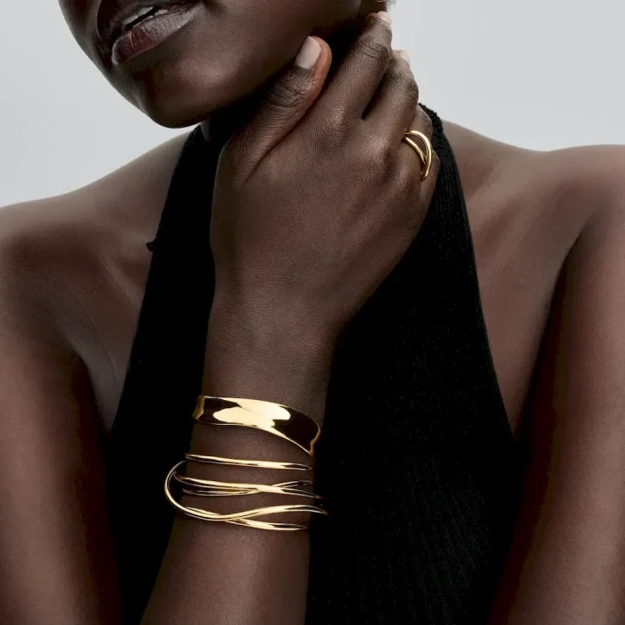 Organically Shaped Wired Open Bangle - Image 5