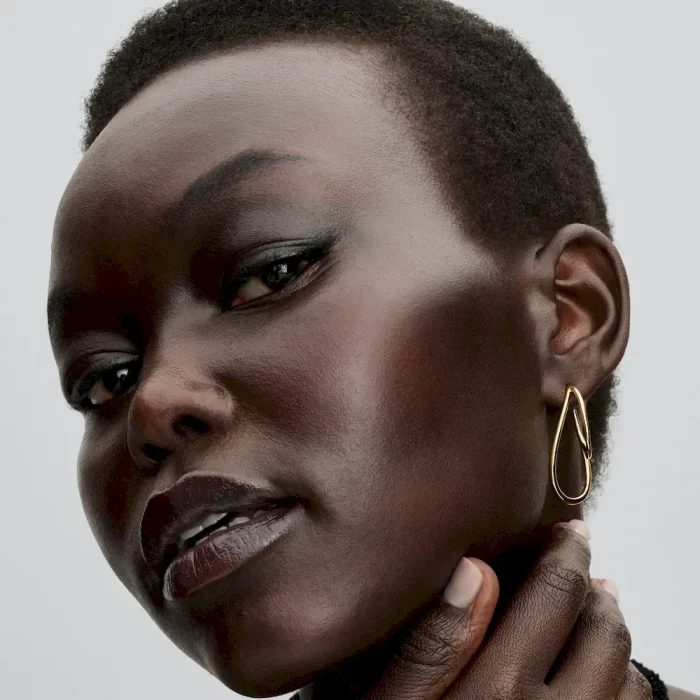 Organically Shaped Double Hoop Earrings - Image 4