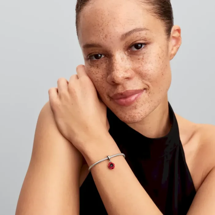 Red Flower Dangle Charm - Image 3