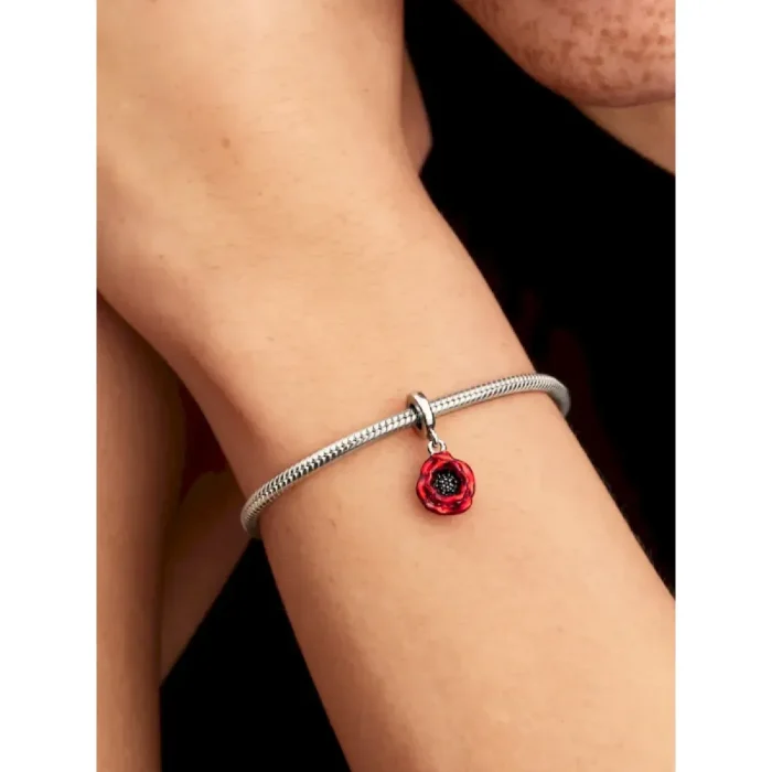 Red Flower Dangle Charm - Image 2