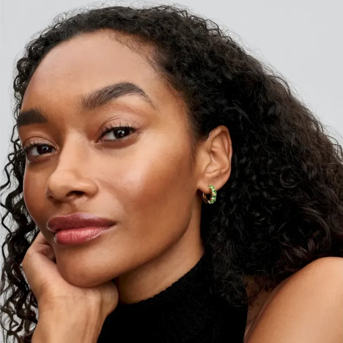 Green Hoop Earrings - Image 3