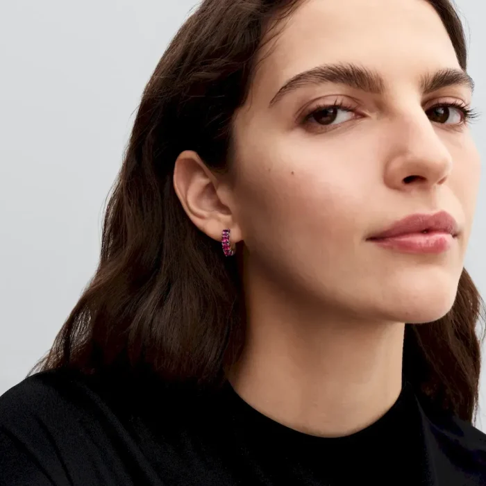 Pink Hoop Earrings - Image 3