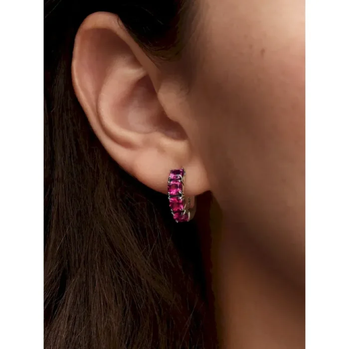 Pink Hoop Earrings - Image 2