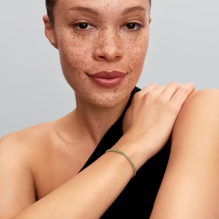 Sparkling Green Tennis Bracelet - Image 3