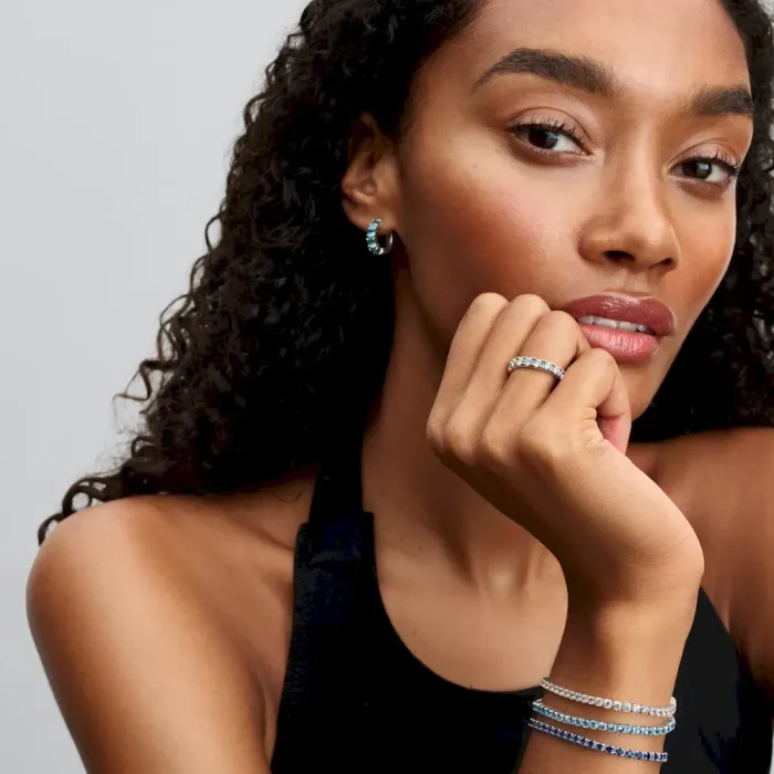 Sparkling Light Blue Tennis Bracelet - Image 4